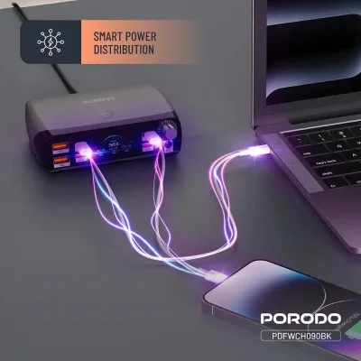 Porodo PowerGate Smart Charging Station - Black